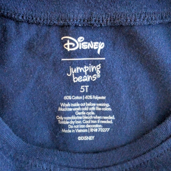 Disney Jumping Beans Blue Short Sleeve Cartoon Tee Cotton Size 5T - Picture 4 of 4
